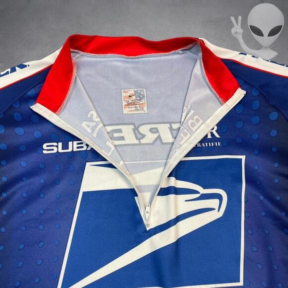 Nike Cycling Jersey 2XL Blue Red USPS Postal Service 2003 Trek Vintage Italy - Picture 3 of 7